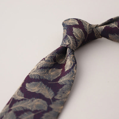 Men's Vintage Jacquard Fluttering Feathers Necktie