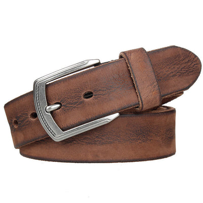 Men's Vintage Top Layer Cowhide Washed Leather Belt