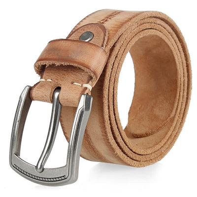 Men's Vintage Top Layer Cowhide Washed Leather Belt