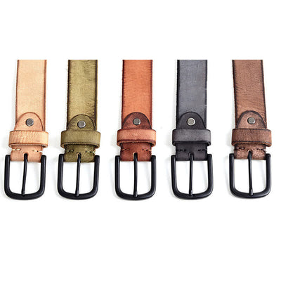 Men's Minimalist Style Dull Polish Leather Belt