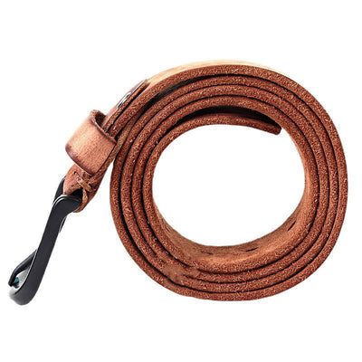 Men's Minimalist Style Dull Polish Leather Belt