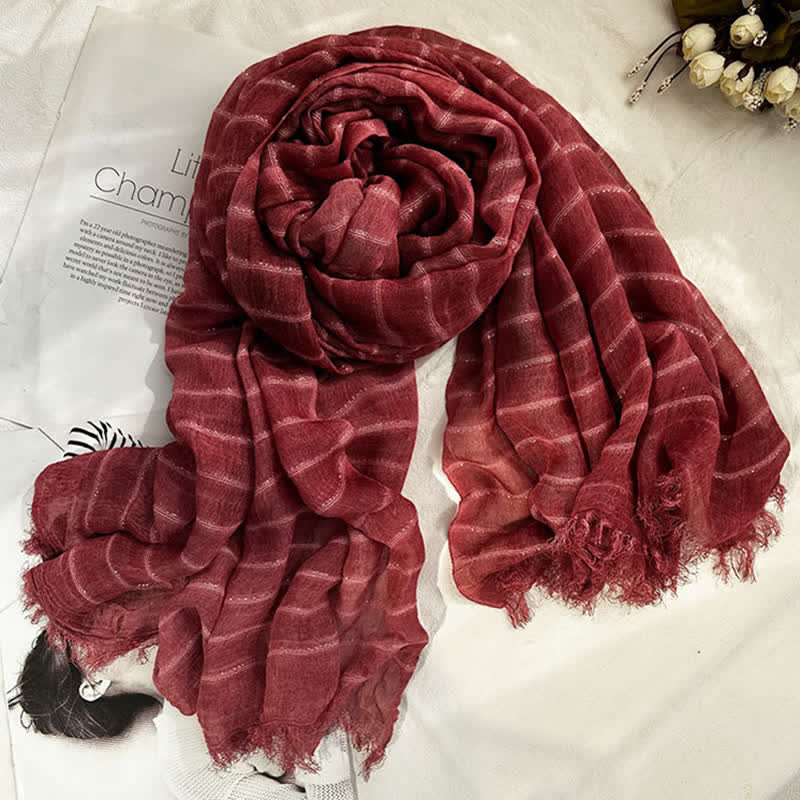 Classical Striped Pattern Four Season Thin Scarf