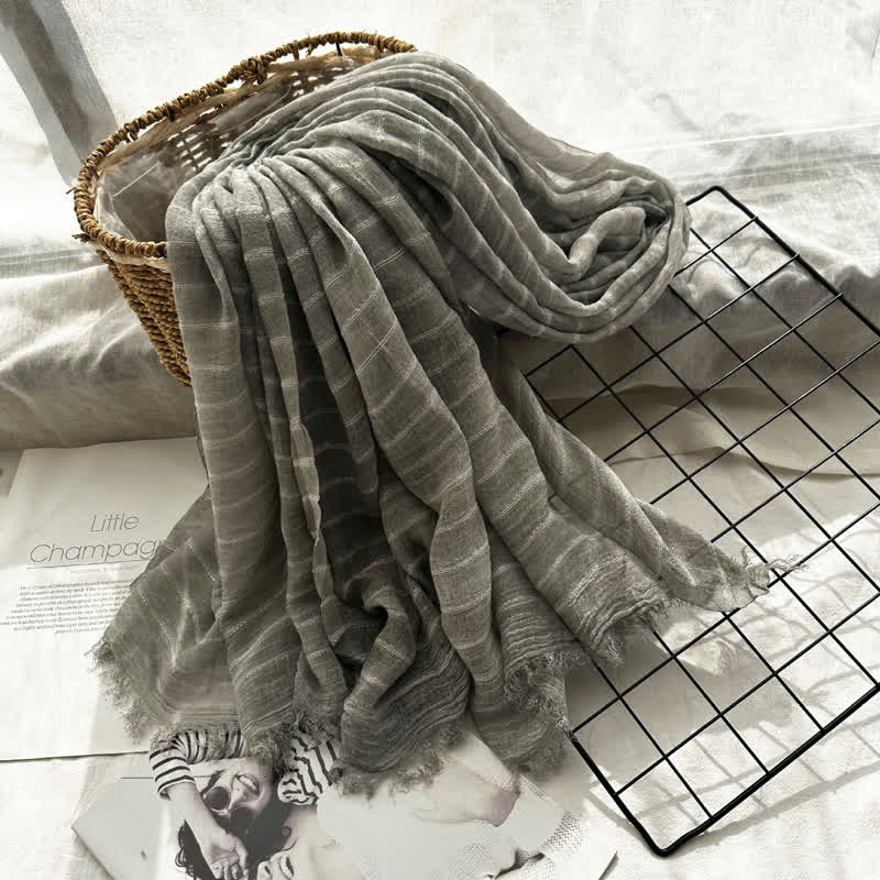 Classical Striped Pattern Four Season Thin Scarf