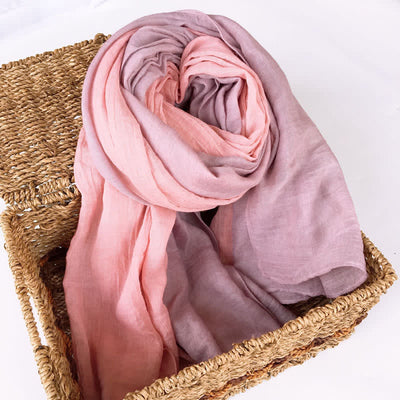 Stylish Two Color Matching Cotton Linen Thin Scarf