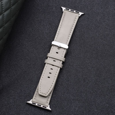 Solid Color Fashion Crazy Horse Leather Watch Band