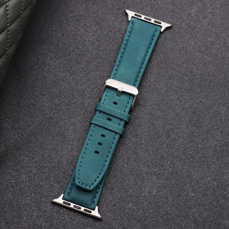 Solid Color Fashion Crazy Horse Leather Watch Band