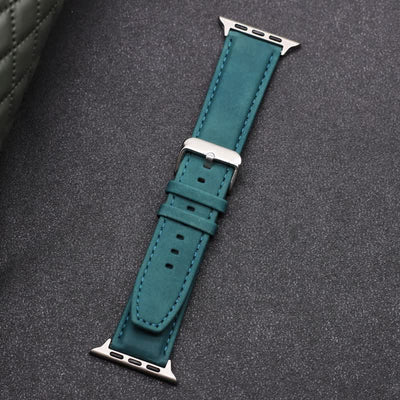 Solid Color Fashion Crazy Horse Leather Watch Band