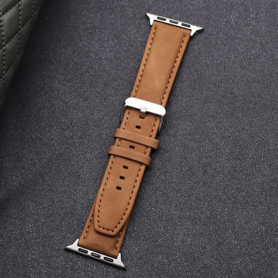 Solid Color Fashion Crazy Horse Leather Watch Band