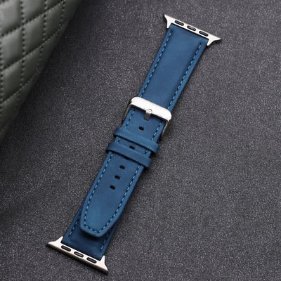 Solid Color Fashion Crazy Horse Leather Watch Band