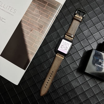 Elegant Subtle Genuine Leather Grain Watch Band