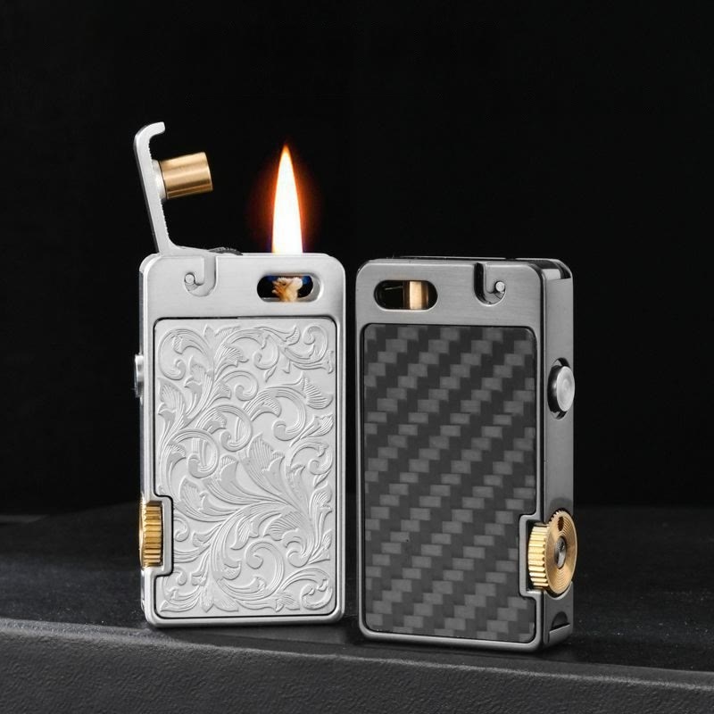 Creative One-touch Ignition Carving Refillable Kerosene Lighter