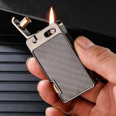 Creative One-touch Ignition Carving Refillable Kerosene Lighter