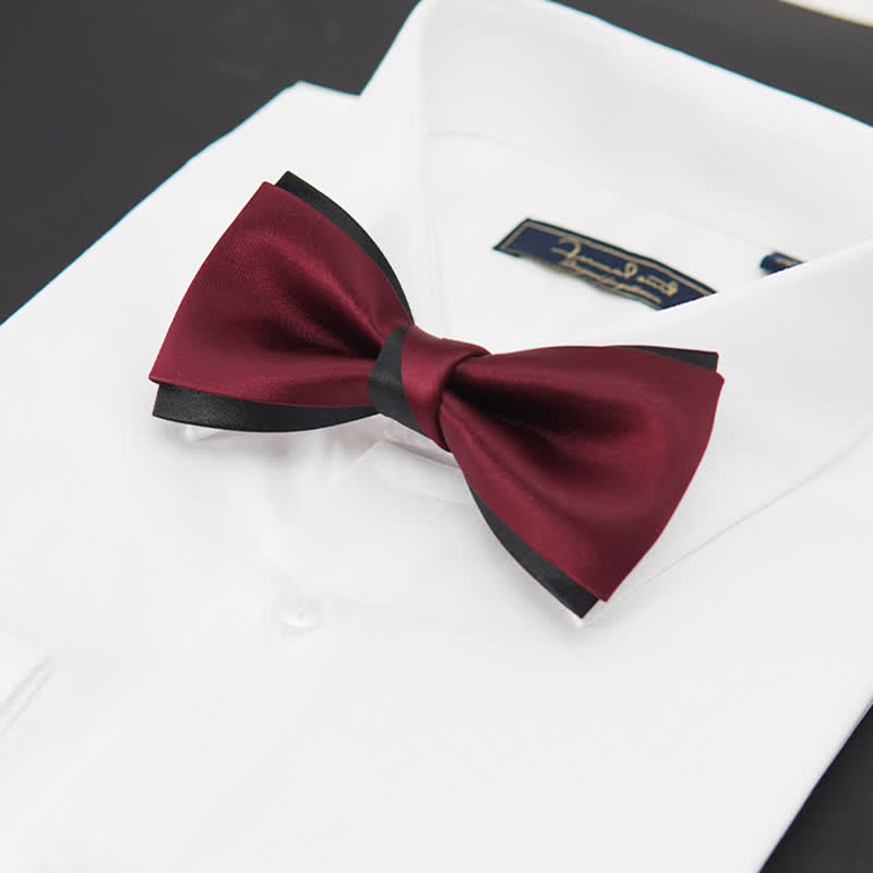 Men's Charming Black & Red Double Layered Bow Tie