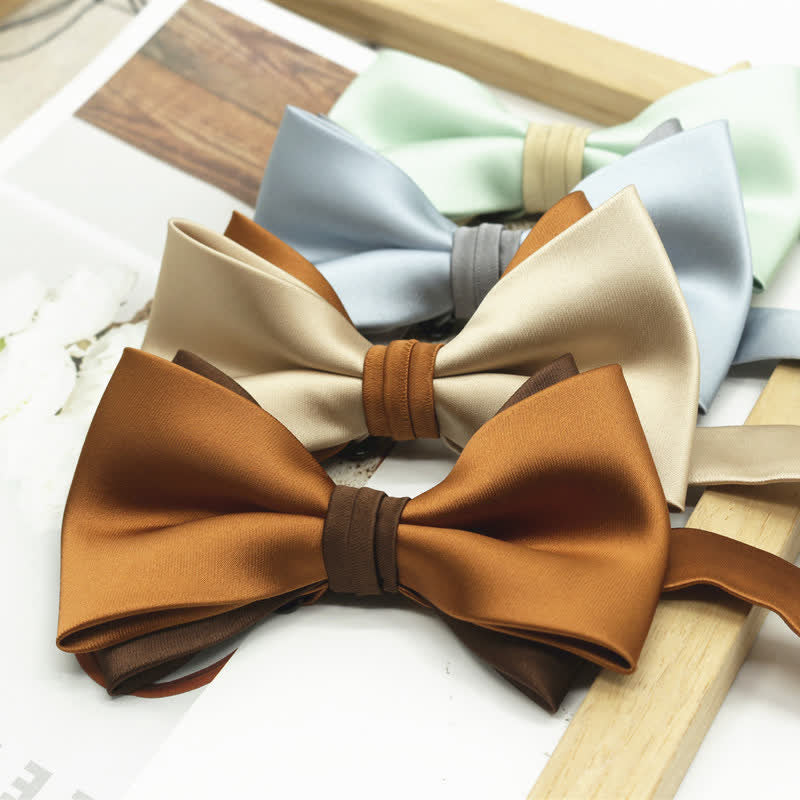 Men's Two Tone Double-Deck Wedding Business Bow Tie