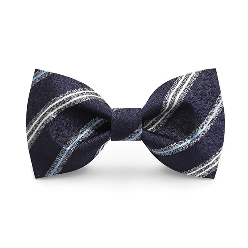 Men's Classic Navy Striped Business Bow Tie