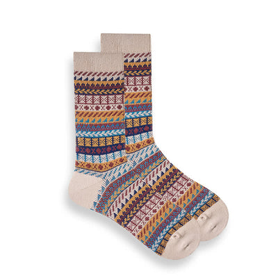 Retro National Style Ethnic Striped Socks