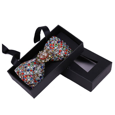 Men's Bright Beads Stone Rhinestone Bow Tie