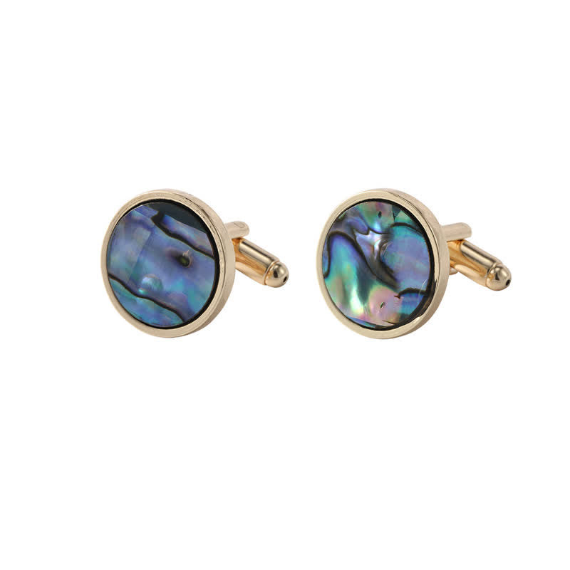 Men's Colorful Abalone Shell Stone Shirt Cufflinks