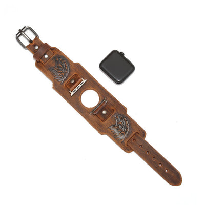 Male Eagle Viking Totem Leather Watch Band