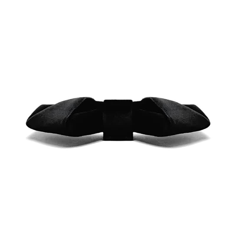Men's Black Night Series Solid Color Velvet Bow Tie