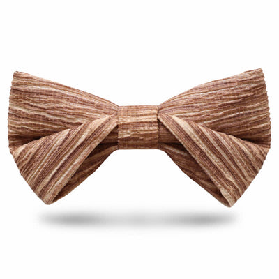 Men's Distinctive Coffee Brown Striped Bow Tie