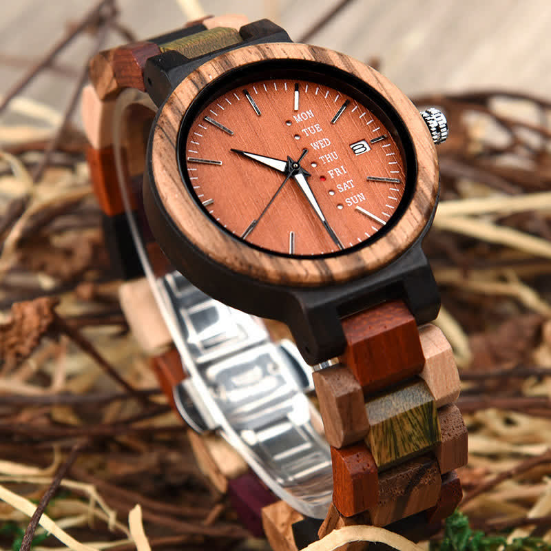 Men's Vintage Different Wood Wooden Watch