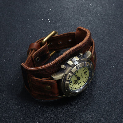 Men's Punk Retro Fashion Cuff Leather Watch