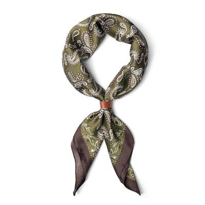 Retro Cashew Flower Square Scarf with Scarf Buckle