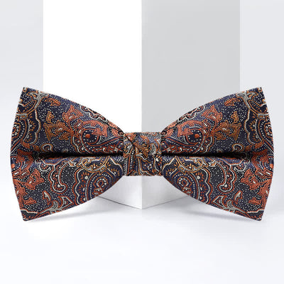 Men's Luxurious Orange Gradient Paisley Bow Tie