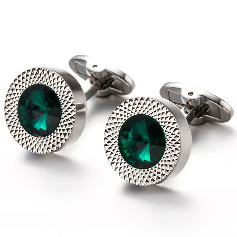 Men's Alluring Gemstone Crystal Cufflinks