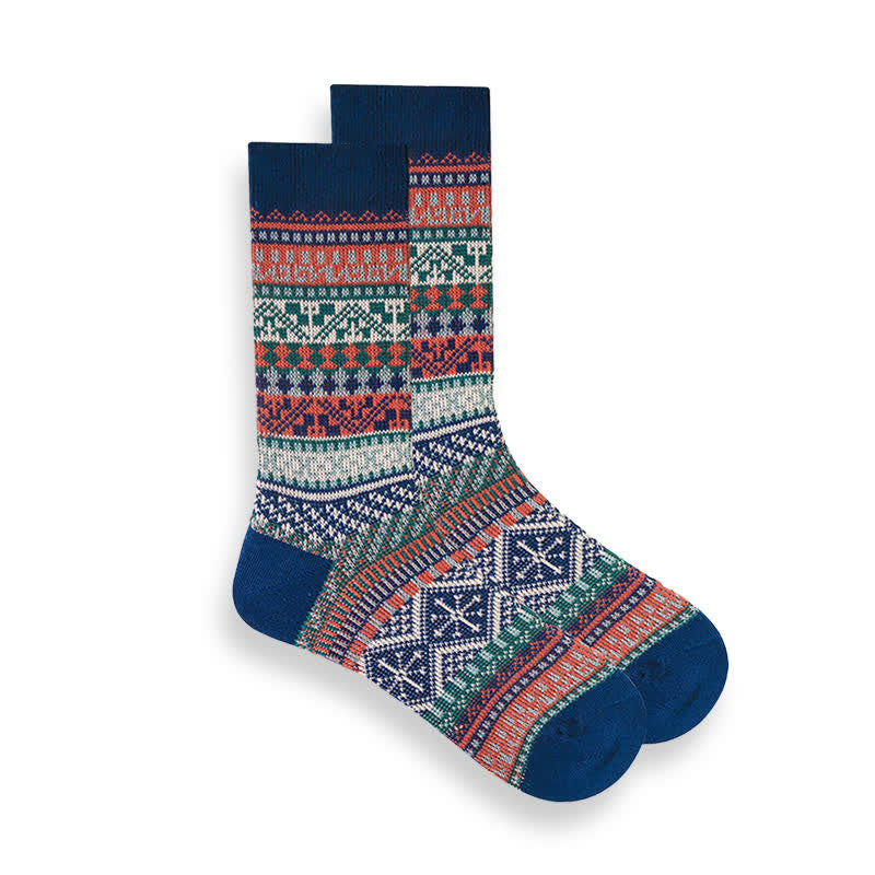 Retro National Style Ethnic Striped Socks