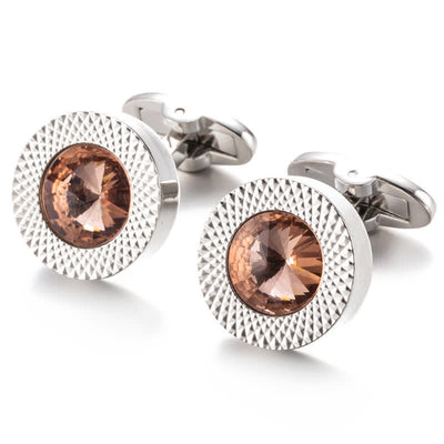 Men's Alluring Gemstone Crystal Cufflinks