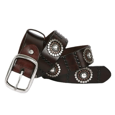 Assorted Round Rivets Decoration Punk Studded Leather Belt