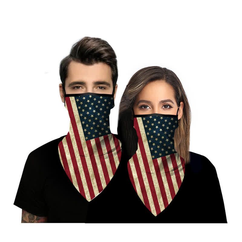 American Flag Ear Hanging Loops Face Mask Bandana