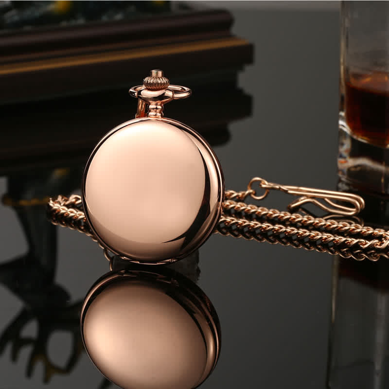 Casual Double Hunter Case Mechanical Pocket Watch