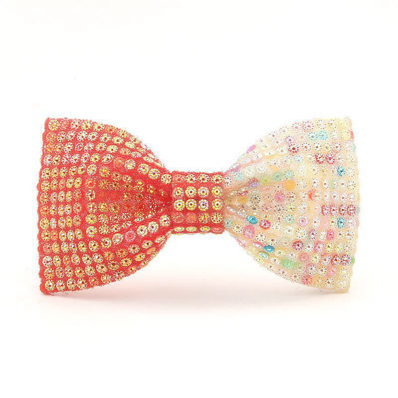 Men's Shiny Color Resin Rhinestone Block Bow Tie