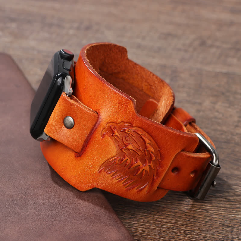 Male Eagle Viking Totem Leather Watch Band