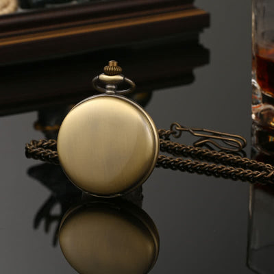 Casual Double Hunter Case Mechanical Pocket Watch