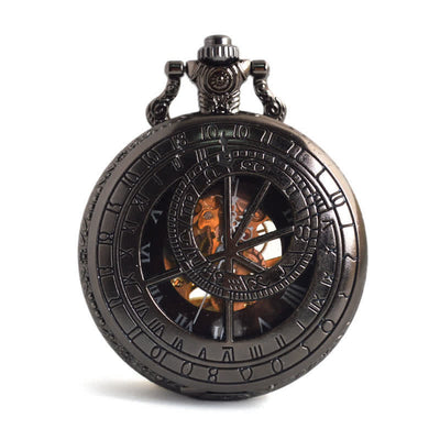 Twelve Constellations Compass Mechanical Pocket Watch