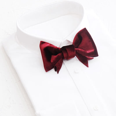 Men's Unique Bow Knot Shape Velvet Bow Tie
