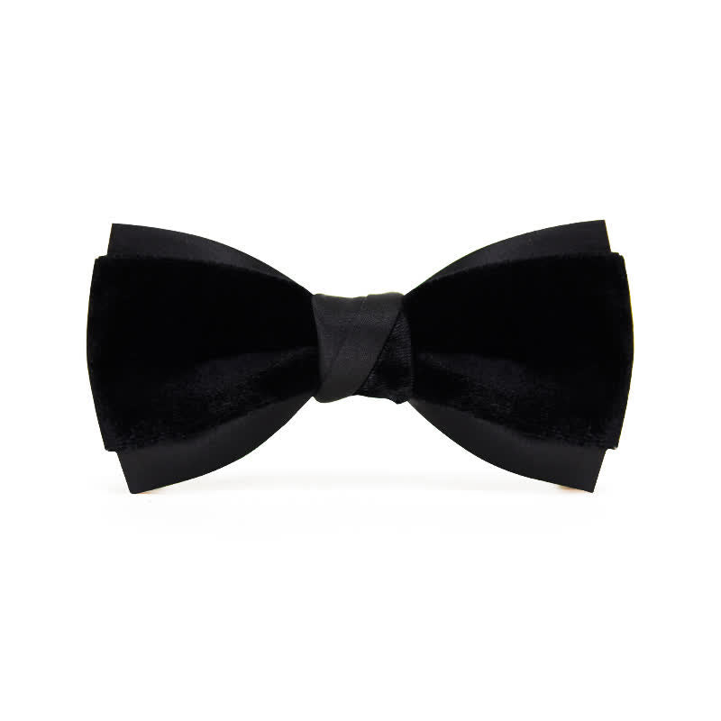 Men's Two-Tone Velvet Double Layer Bow Tie