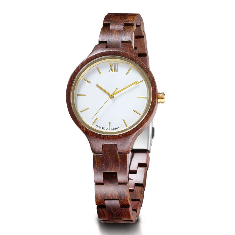 Women's Luxury Natural Wood Thin Strap Wooden Watch