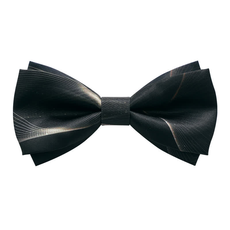 Men's Dark Green Aurora Print Bow Tie