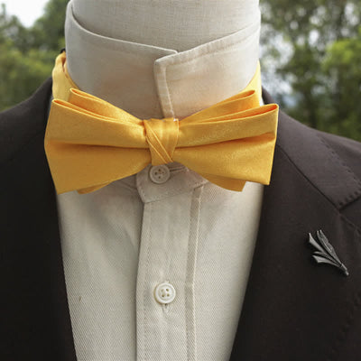 Men's Bright Double-Layered Solid Color Bow Tie