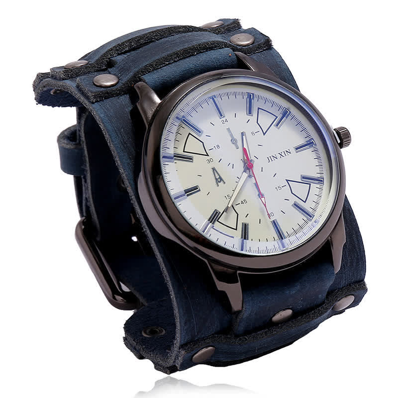 Men's Personalized Retro Fashion Cuff Leather Watch