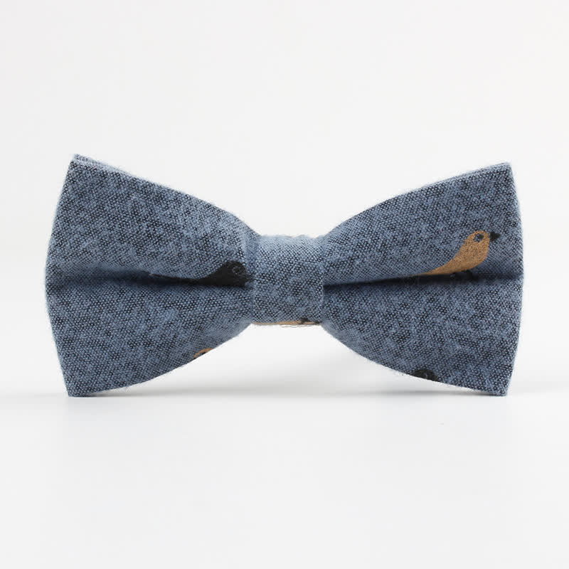 Men's Lovely Birds Feather Printed Cotton Bow Tie