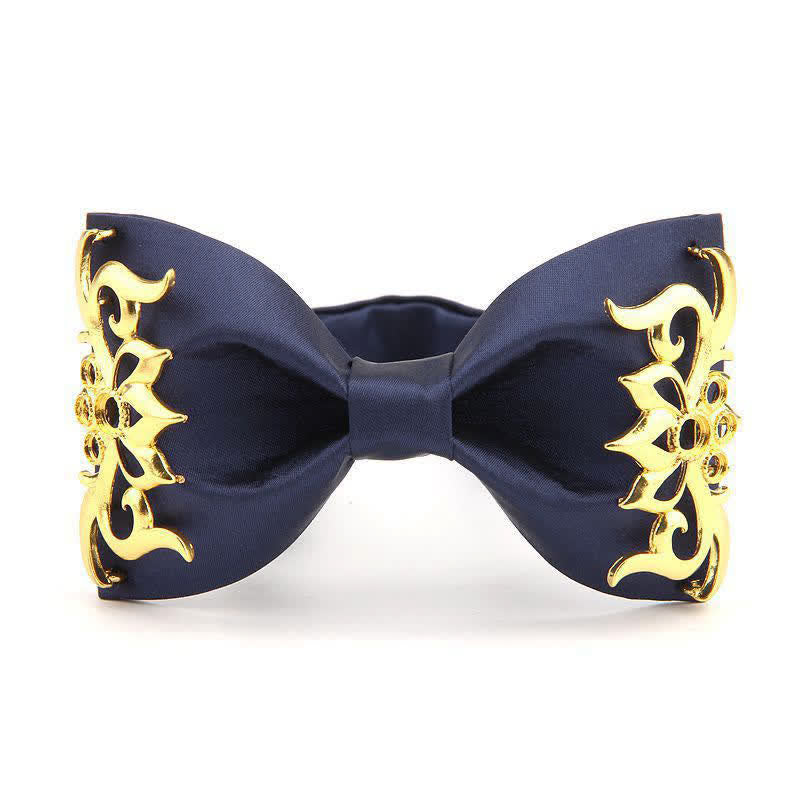 Men's Golden Flame Embellished Bow Tie