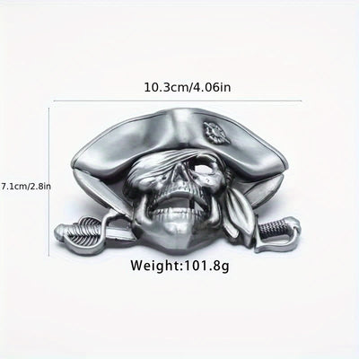 Men's DIY Punk Style Skull Pirate Buckle Leather Belt