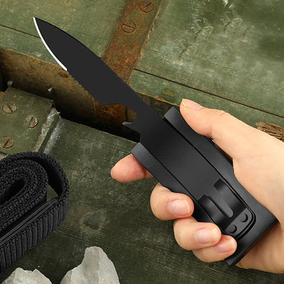 Men's Multifunctional Nylon Belt with Retractable Knife