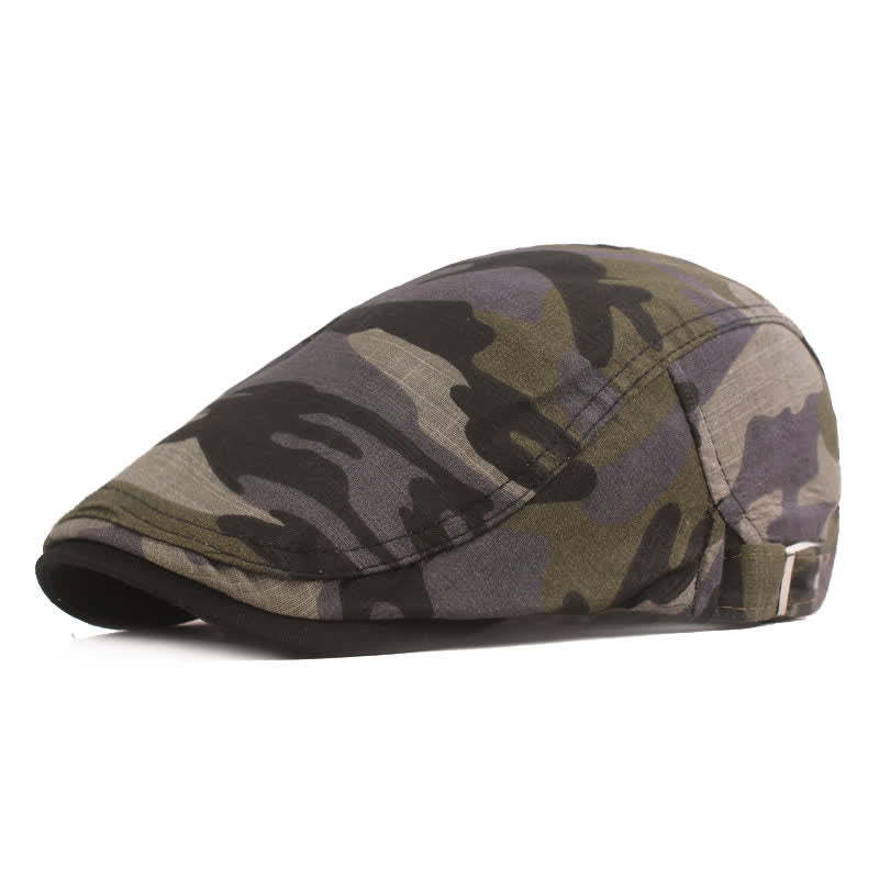 Camouflage Pattern Newsboy Flat Beret Hat